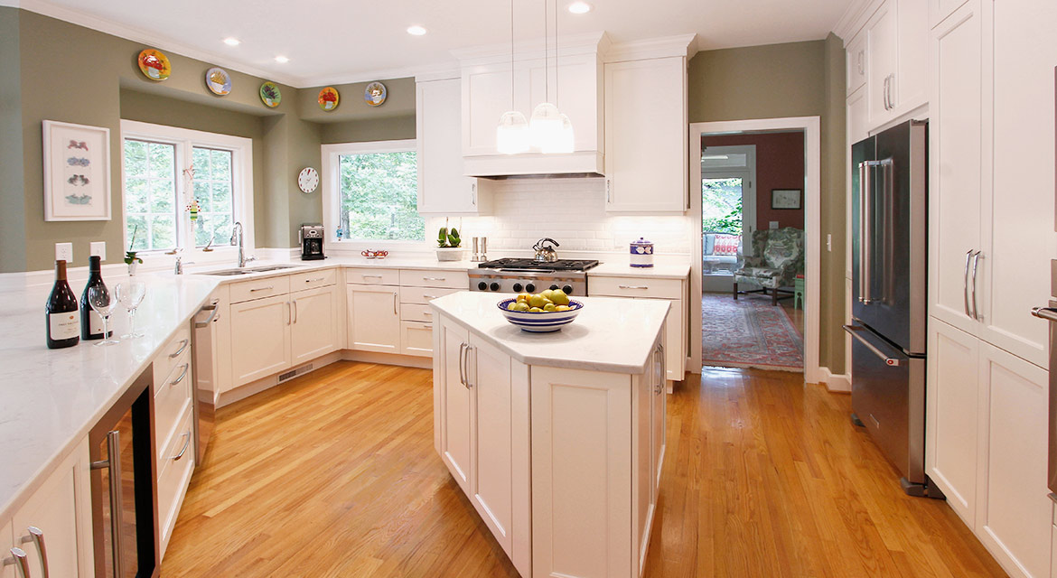 Durham Traditional White Kitchen Design and Remodel - Clean Transitions